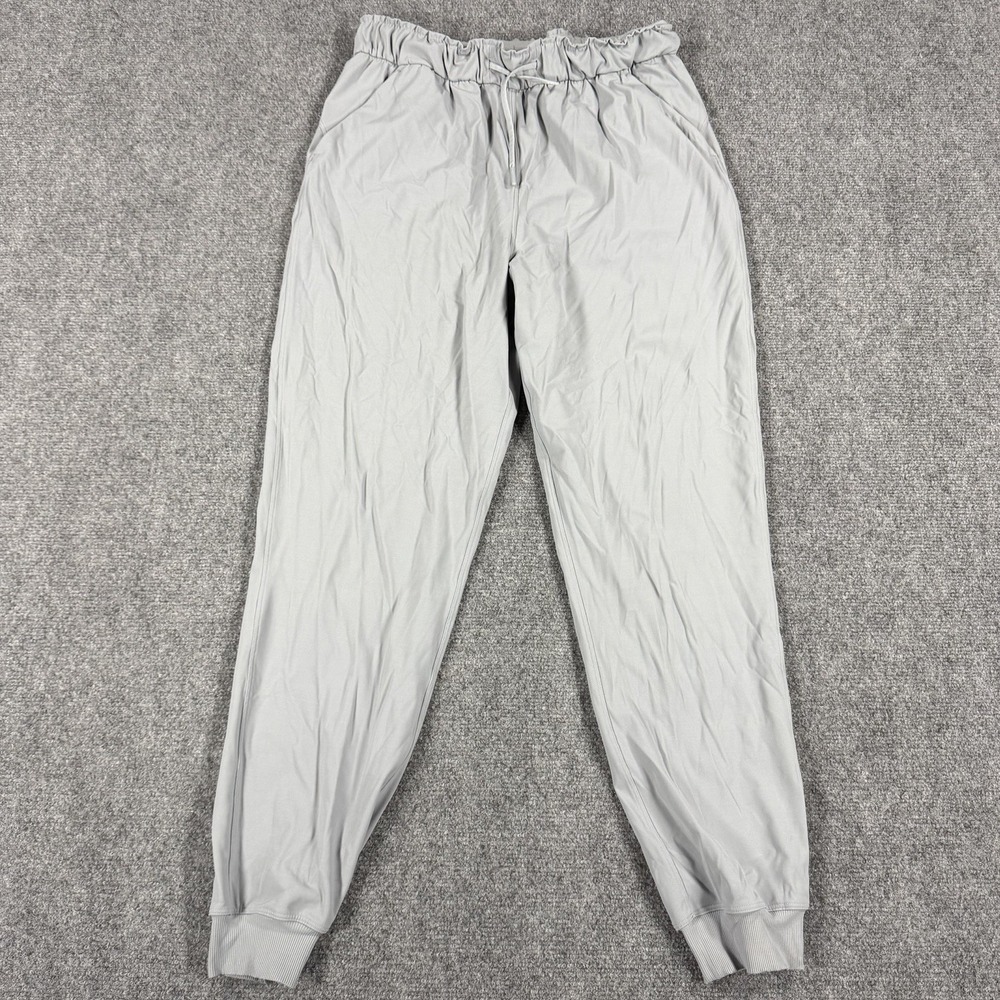 Lululemon Keep‎ Moving Jogger Pants Womens 8 Gray Drawstring High Rise Read
